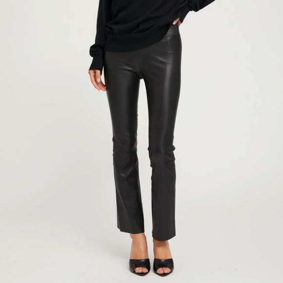 SPRWMN BLACK LEATHER ANKLE FLARE - Picture 3 of 11